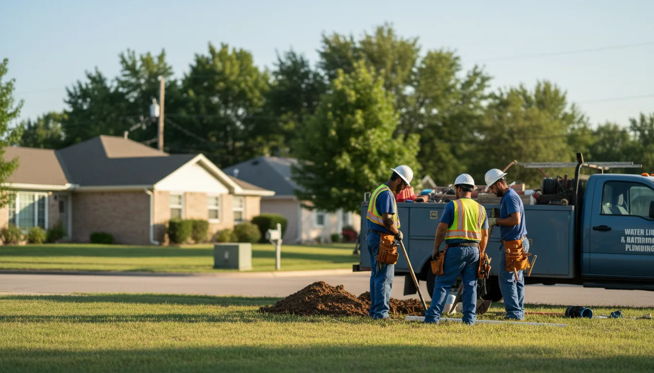 Residential water line and bathroom plumbing service in Belfield, ND